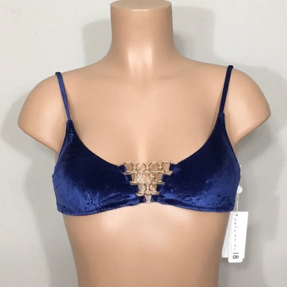 Trina Turk velvet bikini top. NWT